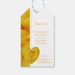 Yellow Rose Heart Design Wedding Gift Tags