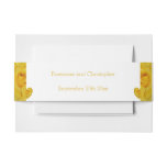 Yellow Rose Heart Design Wedding Invitation Belly Band