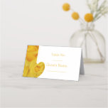 Yellow Rose Heart Design Wedding Place Card