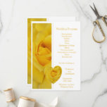 Yellow Rose Heart Design Wedding Program