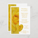 Yellow Rose Heart Design Wedding Reception Enclosure Card