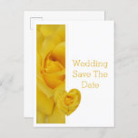 Yellow Rose Heart Design Wedding Save The Date Announcement Postcard