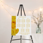 Yellow Rose Heart Design Wedding Seating Chart Foam Board