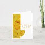 Yellow Rose Heart Design Wedding Thank You Card