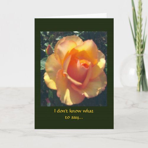 Yellow Rose heartfelt sympathy card