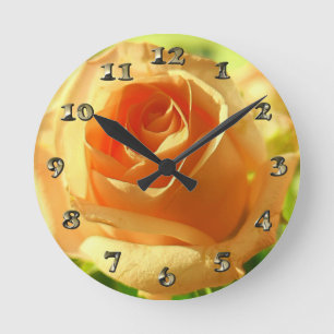 Yellow Rose in Full Bloom Round Clock
