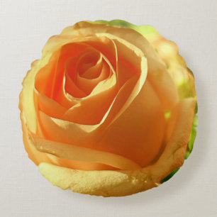 Yellow Rose in Full Bloom Round Pillow