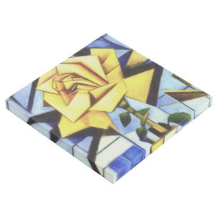 Yellow Rose In Yellow Vase Geometric Still Life Gallery Wrap