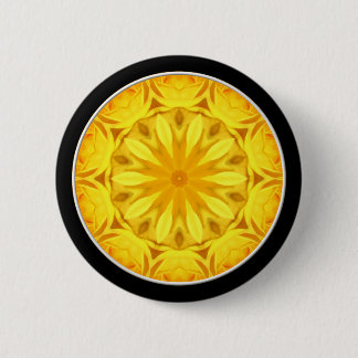 Yellow Rose Kaleidoscope (#1) Pinback Button
