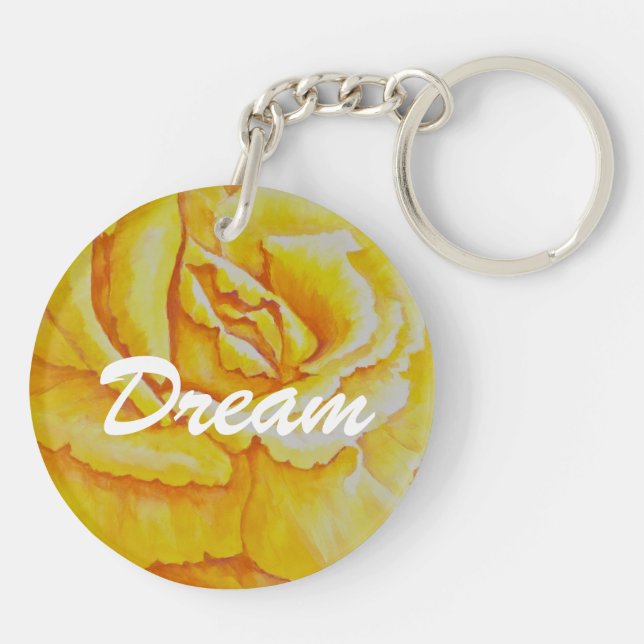 Yellow Rose Keychain (Back)