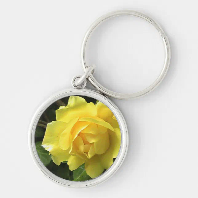 Yellow Rose Keychain | Zazzle