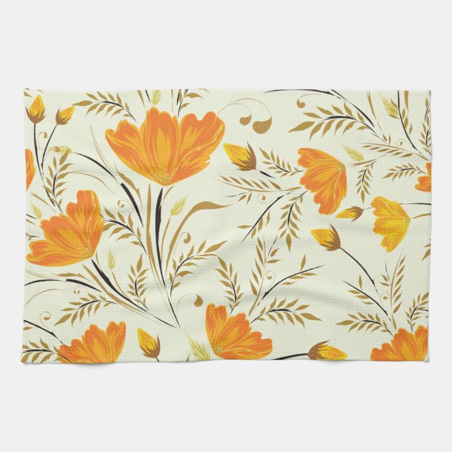 Yellow rose kitchen towel (Horizontal)