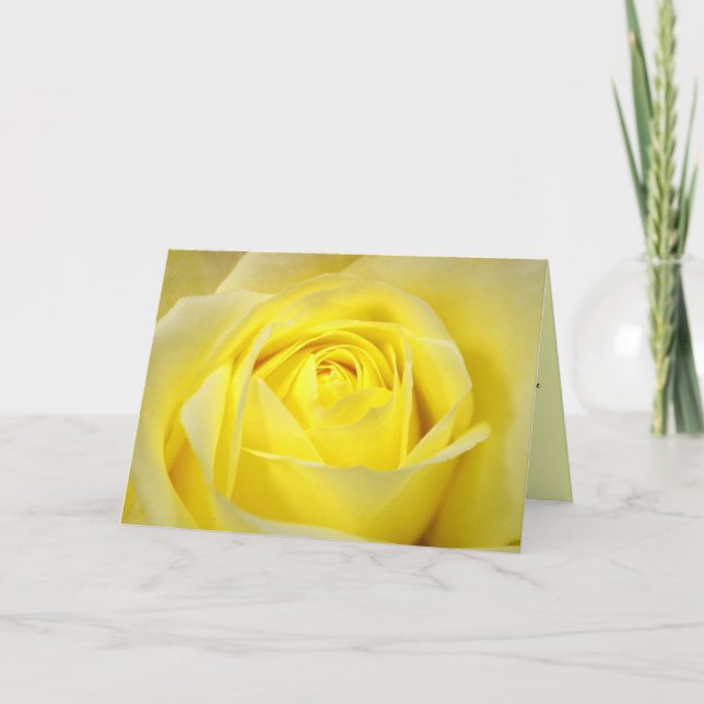 Yellow Rose Letterpress Thank You Card (Front)