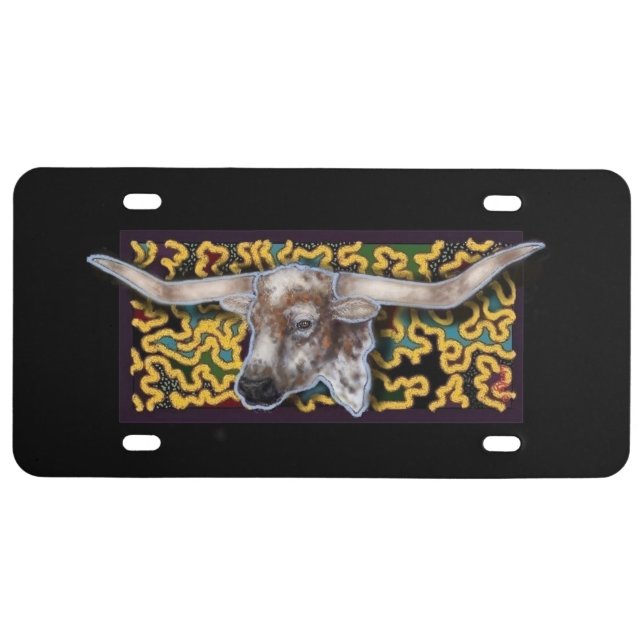 Yellow Rose Longhorn License Plate (Front)
