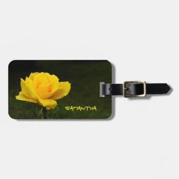 Yellow Rose Luggage Tag by HighSkyPhotoWorks at Zazzle