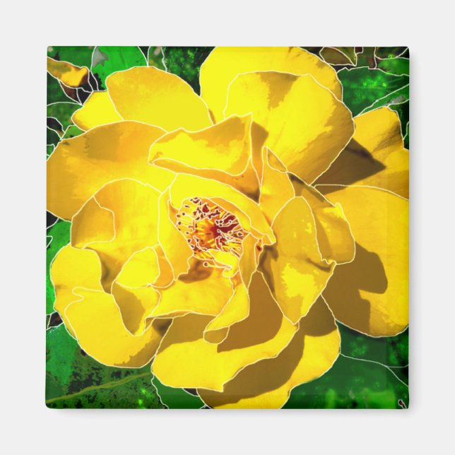 Yellow Rose Magnet (Front)