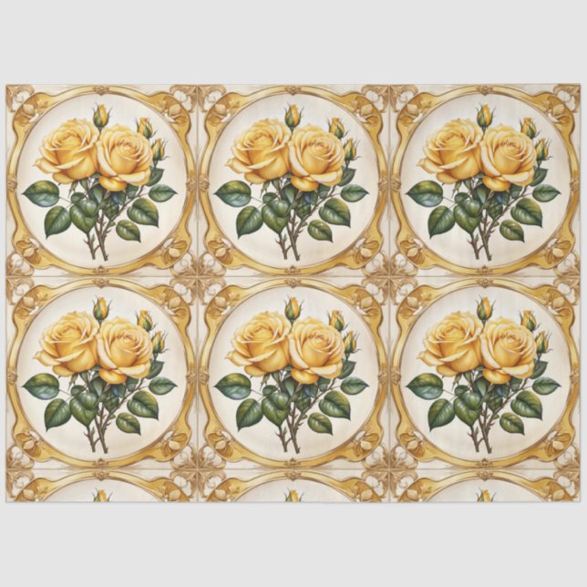 Yellow Rose Modern Beautiful Collection Tissue Paper (Front)