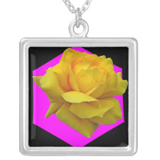Yellow Rose Modern Geometric Pendant