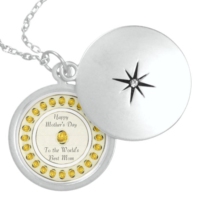 Yellow Rose Mother's Day Necklace (Front)