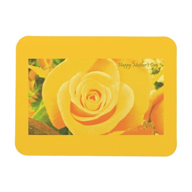 Yellow Rose Mother's Day Premium Flexi Magnet (Horizontal)