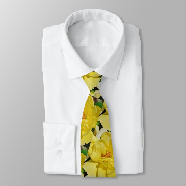 Yellow Rose Neck Tie (Tied)