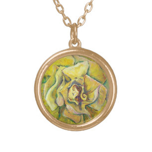 Yellow Rose Necklace Jewelry Pendant