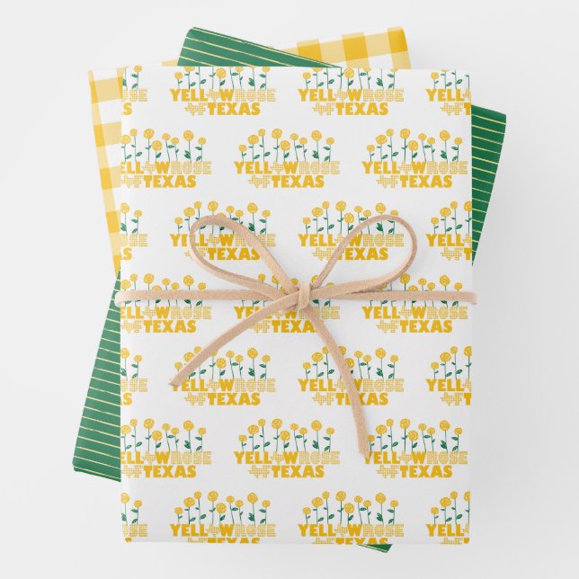 Yellow Rose of Texas Garden Wrapping Paper Sheets (In situ)