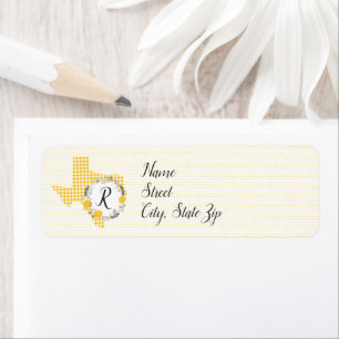 Yellow Rose of Texas - Gingham Monogram Label
