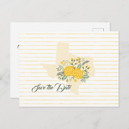 Yellow Rose of Texas _ Gingham State Save the Date Postcard
