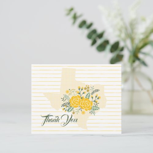 Yellow Rose of Texas _ Gingham State Thank You Note Card