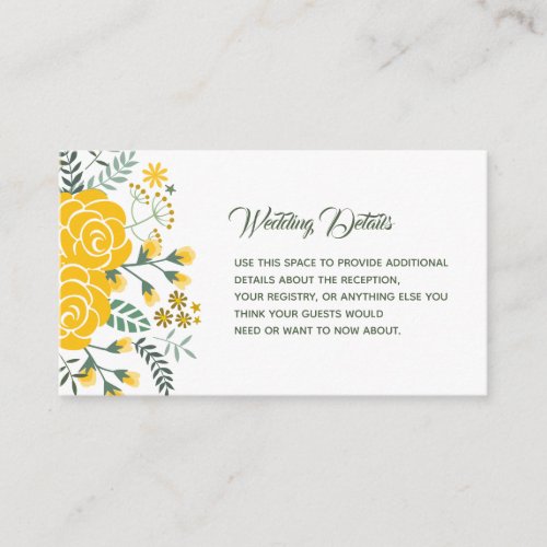 Yellow Rose of Texas _ Gingham State Wedding Enclosure Card