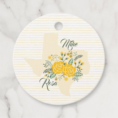 Yellow Rose of Texas _ Gingham State Wedding Favor Tags