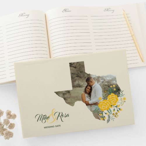 Yellow Rose of Texas _ Gingham State Wedding Guest Book