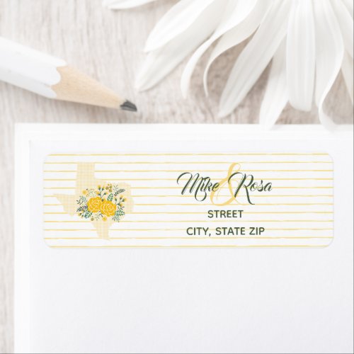 Yellow Rose of Texas _ Gingham State Wedding Label