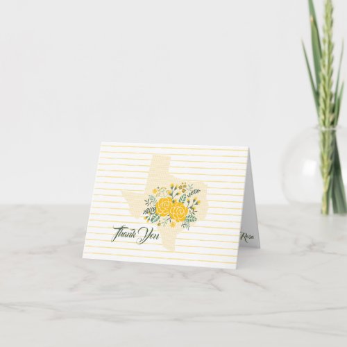 Yellow Rose of Texas _ Gingham State Wedding Note Card