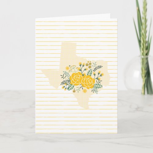 Yellow Rose of Texas _ Gingham State with Roses Card