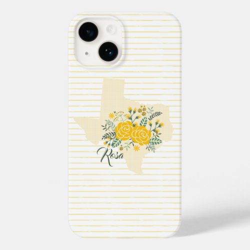 Yellow Rose of Texas _ Gingham State with Roses Case_Mate iPhone 14 Case