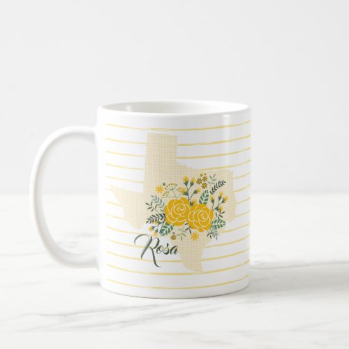 Yellow Rose of Texas _ Gingham State with Roses Coffee Mug