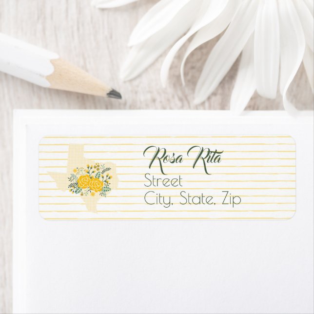 Yellow Rose of Texas - Gingham State with Roses Label (Insitu)