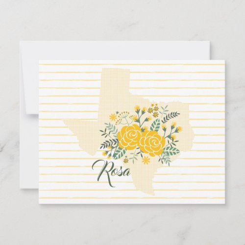 Yellow Rose of Texas _ Gingham State with Roses Note Card