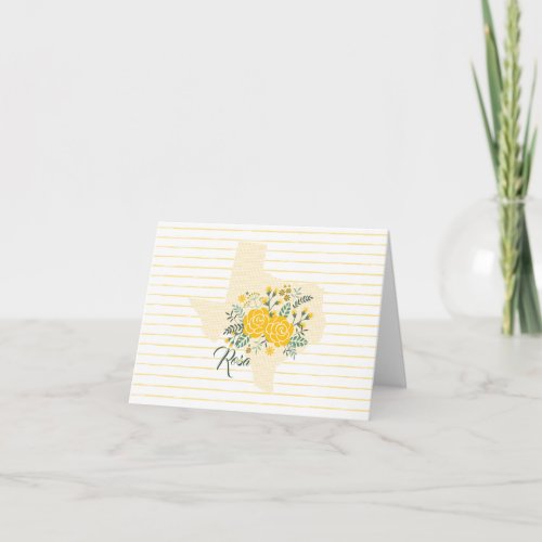Yellow Rose of Texas _ Gingham State with Roses Note Card