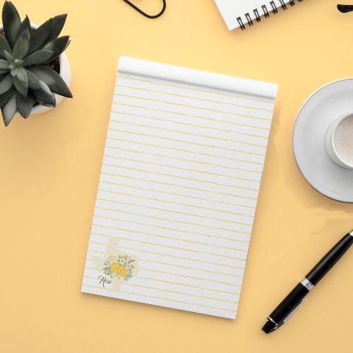 Yellow Rose of Texas _ Gingham State with Roses Notepad