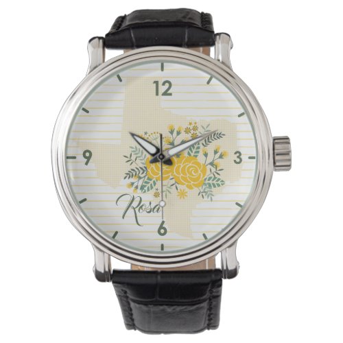 Yellow Rose of Texas _ Gingham State with Roses Watch