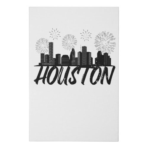 Yellow Rose Of Texas Houston City Faux Canvas Print