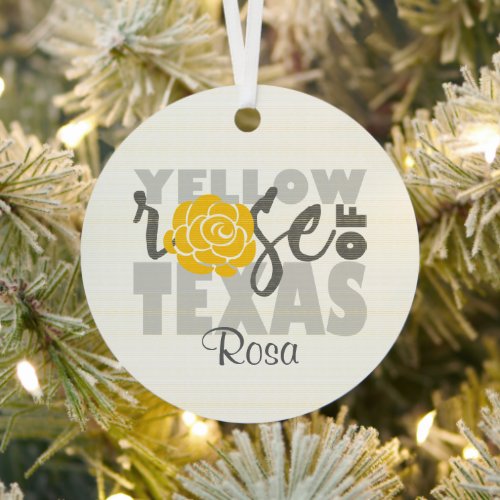 Yellow Rose of Texas Metal Ornament