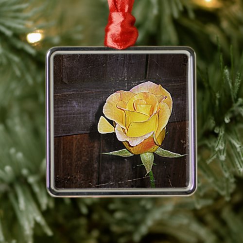 Yellow Rose of Texas Metal Ornament