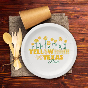 Yellow Rose of Texas - Rose Garden Paper Plates