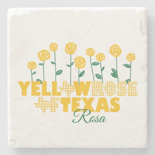 Yellow Rose of Texas _ Rose Garden Stone Coaster