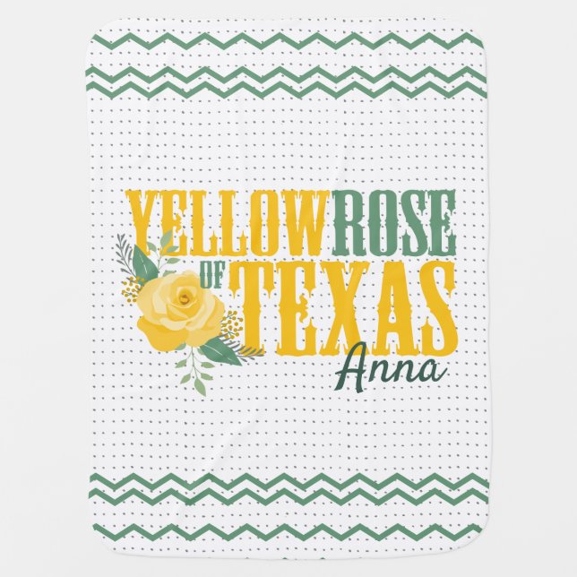 Yellow Rose of Texas - Single Rose Baby Blanket (Front)