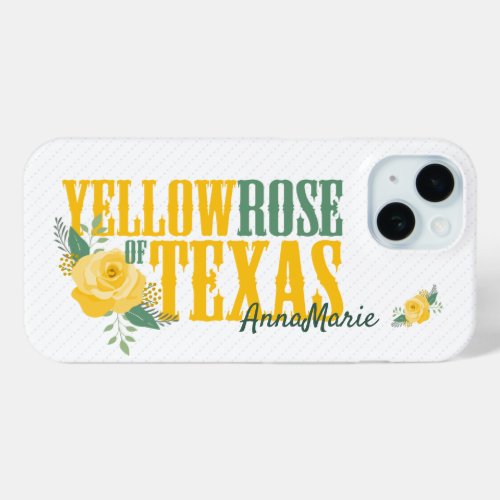 Yellow Rose of Texas _ Single Rose iPhone 15 Case